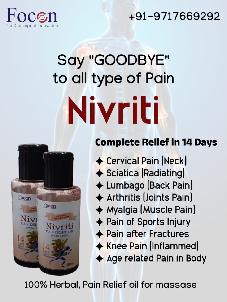 nivriti herbal pain oil
